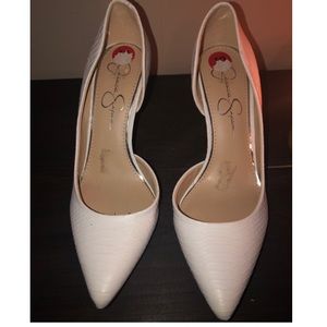 Jessica Simpson white high heel